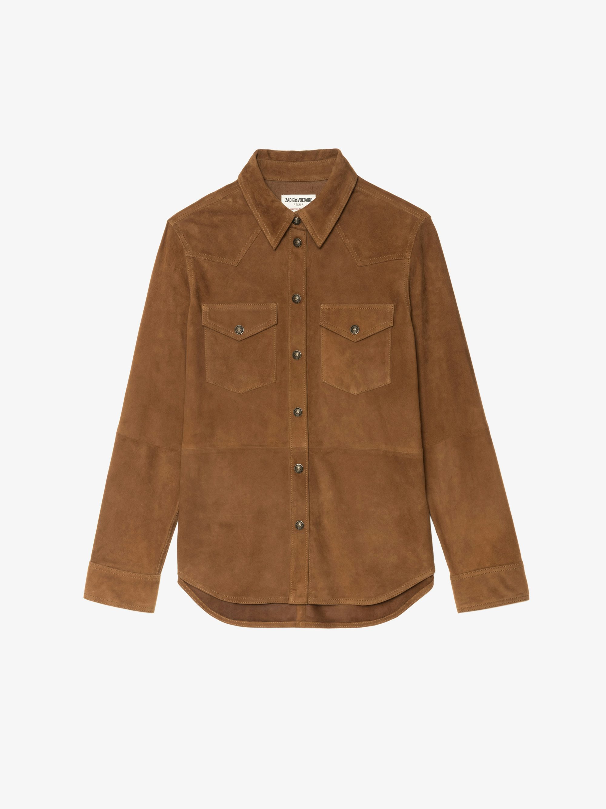 Thelma Suede Leather Shirt - Fitted shirt in suede leather.